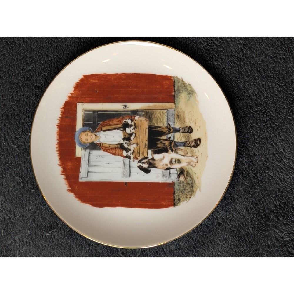 Vintage 'Puppy Love' -- 1986 Inspired by Art of Norman Rockwell -- 6.5" Plate